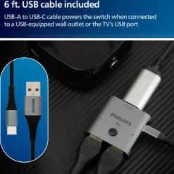Philips Elite 2-Port HDMI 2.1 Switch, Silver
