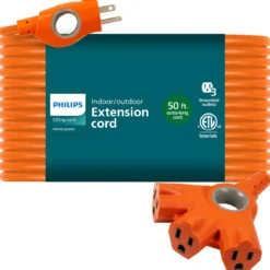 Philips EZGrip Outdoor Extension Cord, 50ft, Orange