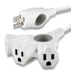 Philips EZGrip 3-Outlet Grounded Extension Cord, Indoor/Outdoor, 16 Gauge, 15ft., White