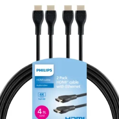 Philips 4 ft. HDMI Cable with Ethernet, 2pk
