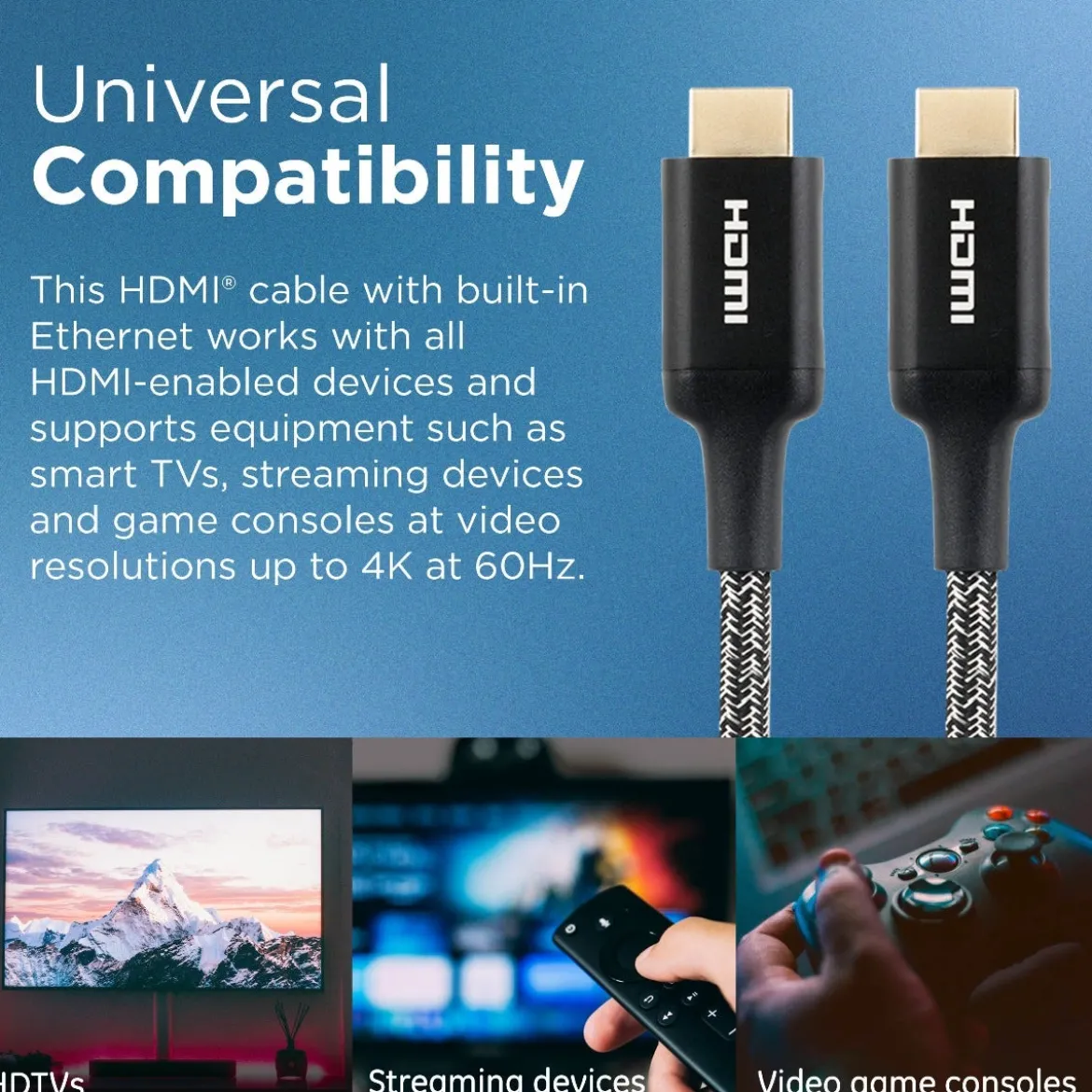 Philips 6ft. 4K Premium HDMI Cable With Ethernet, Black