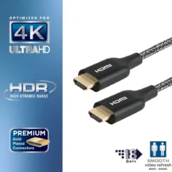 Philips 4ft. 4K Premium HDMI Cable With Ethernet, Black