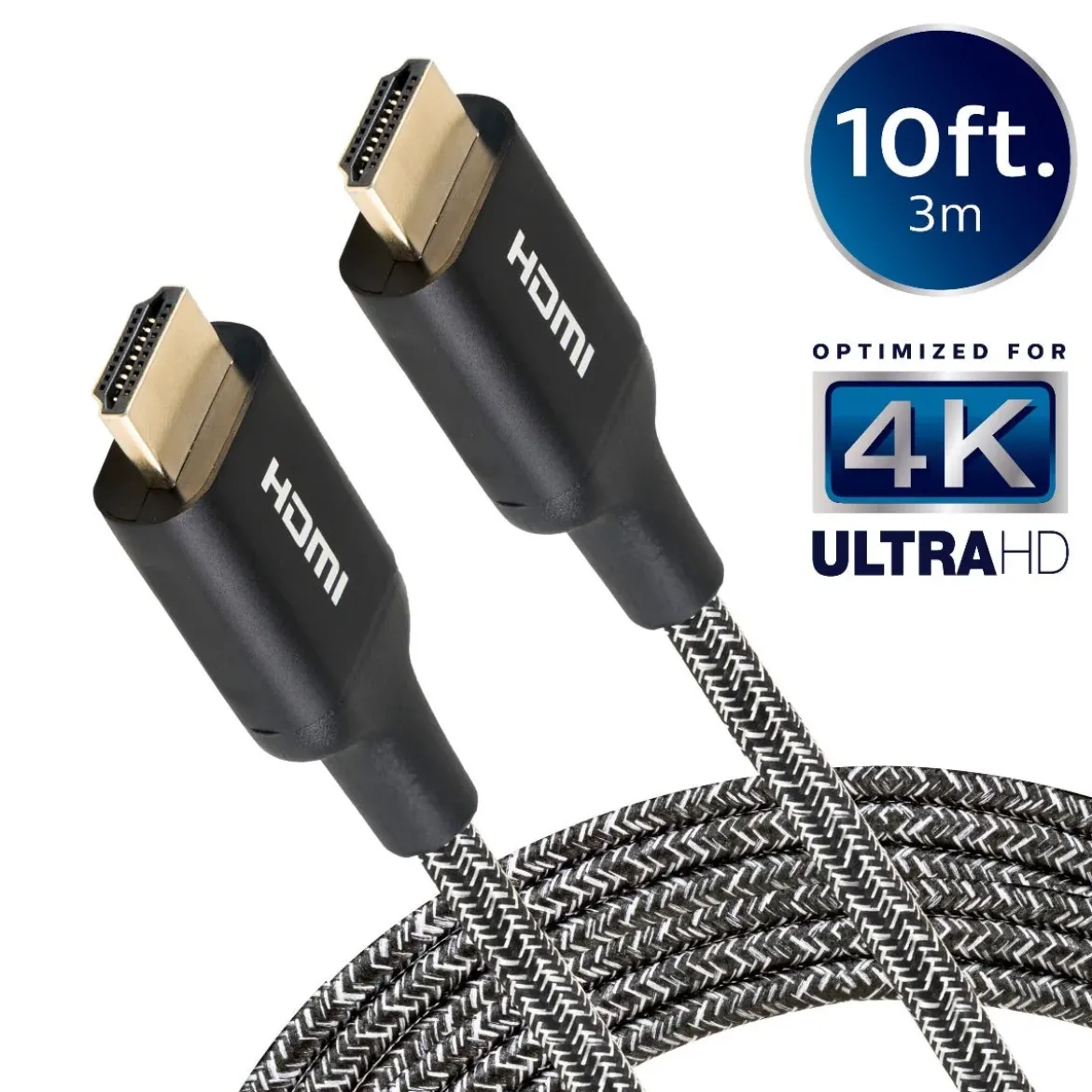 Philips 10ft. 4K Premium HDMI Cable with Ethernet, Black