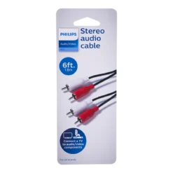 Philips 6ft. RCA Audio Cable, Black