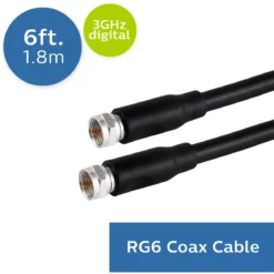Philips 6 ft. RG6 Coaxial Cable, Black