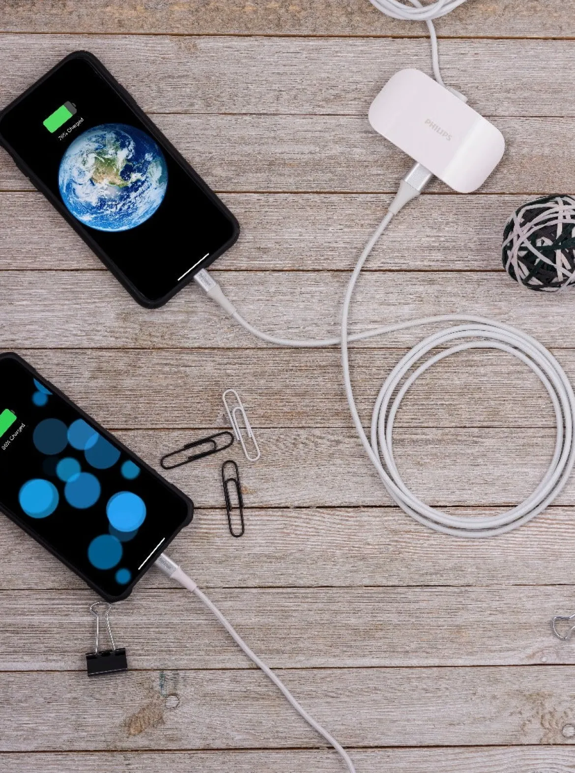 Philips 6ft. USB-A Lightning Charging Cable with Braided Cord, White