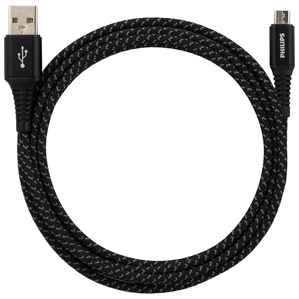 Philips 6ft. USB-A to Micro USB Charging Cable with Braided Cord, Black