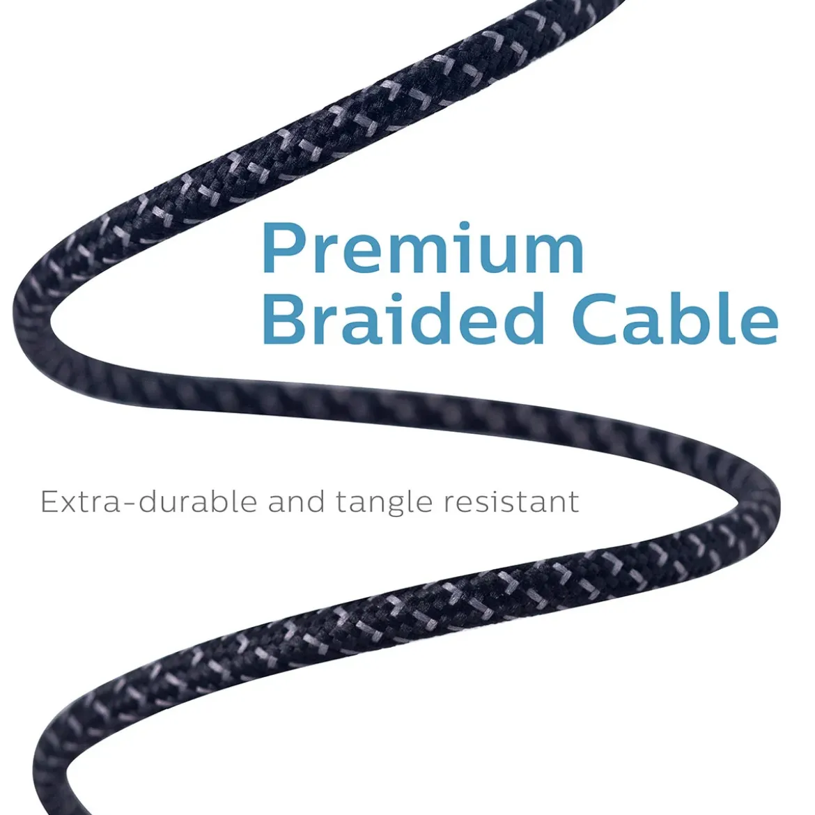 Philips 6ft. USB-A to Micro USB Charging Cable with Braided Cord, Black
