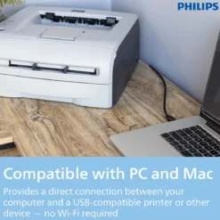 Philips 11ft. USB-A to USB-B Device Cable, Black