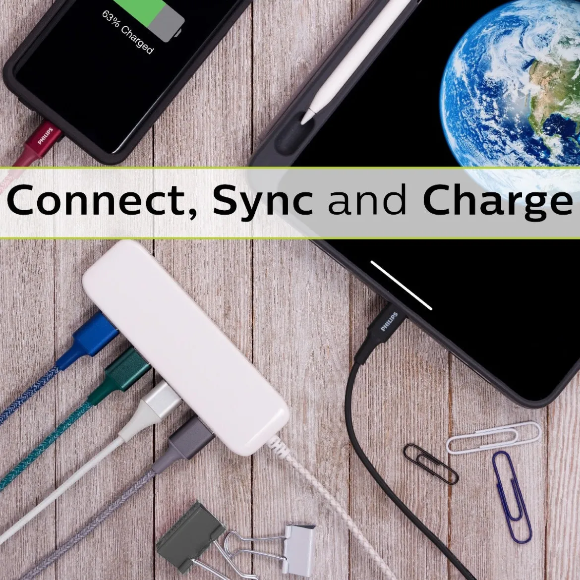 Philips 6ft. USB-C Braided Charging Cable, Black