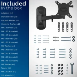 Philips Full-Motion TV Wall Mount, Up to 55in., Black