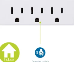 Philips Grounded 3-Outlet Tap, White, 4pk