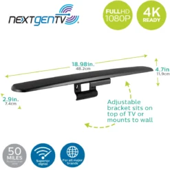 Philips Hover HD Amplified Antenna, Black