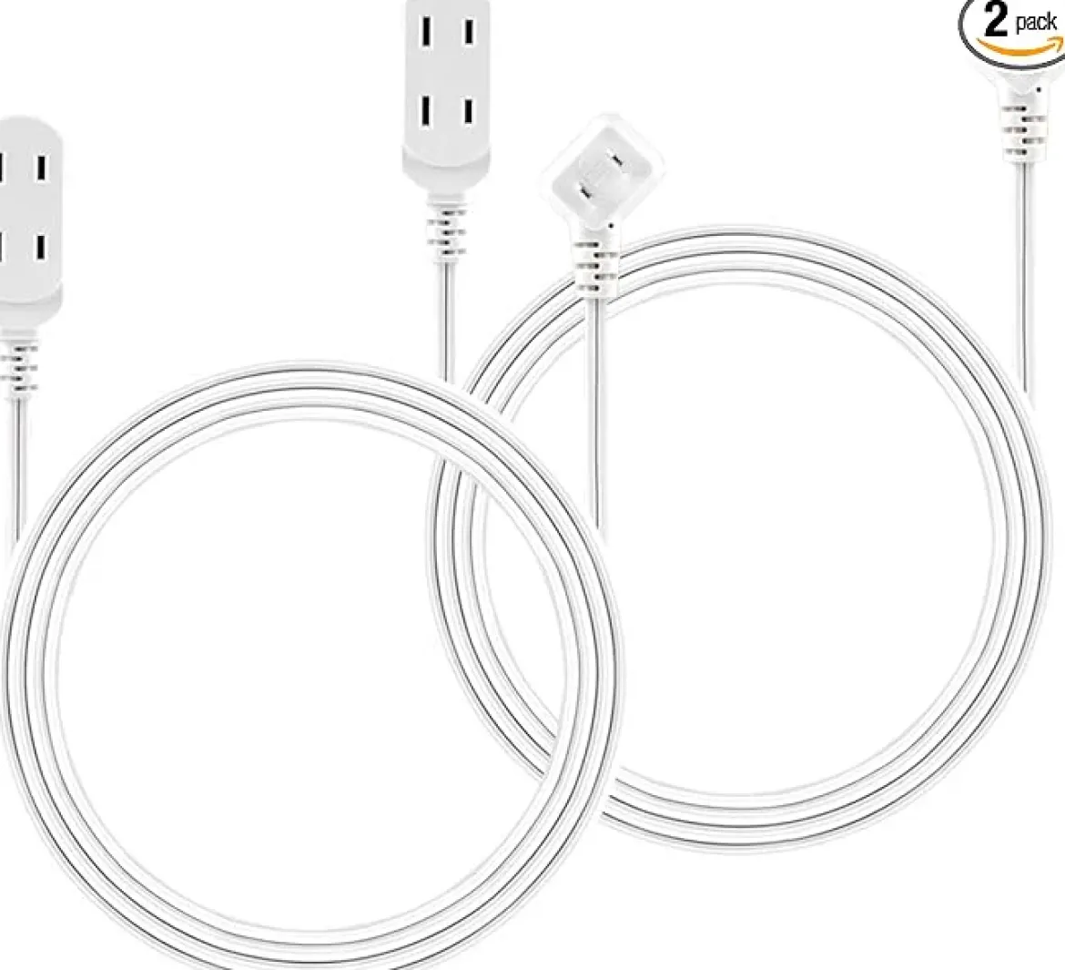 Philips 3-Outlet Extension Cord with Multiple Outlets, 6 Ft, 2 Pack