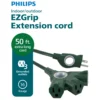 Philips 3-Outlet EZGrip Grounded Extension Cord, 50ft., Indoor/Outdoor, Green