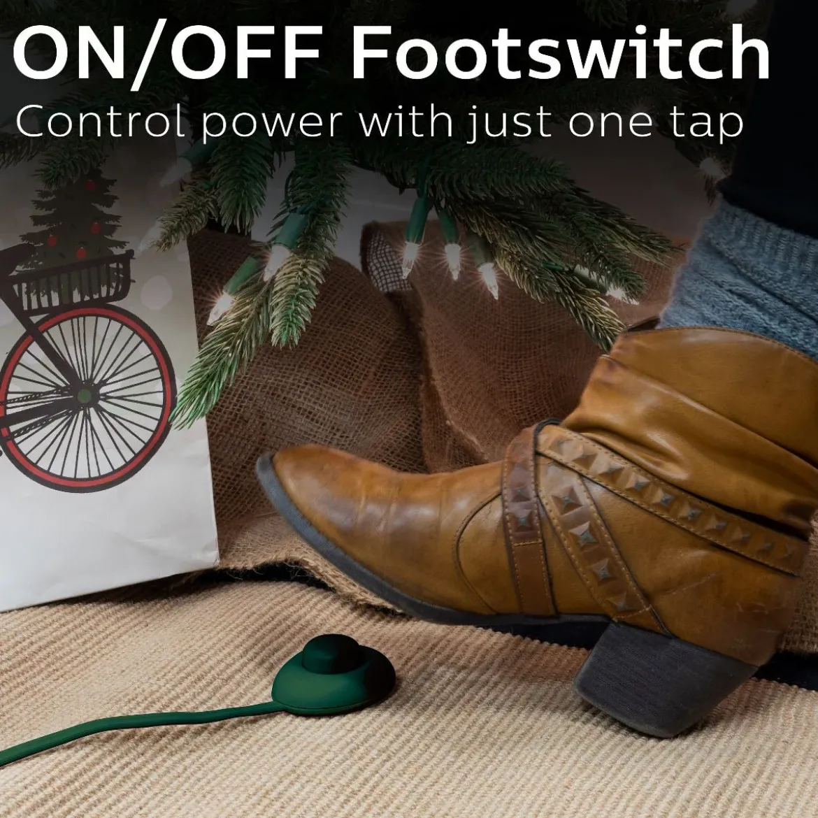 Philips 1-Outlet 9ft. Extension Cord with Foot Switch, Green