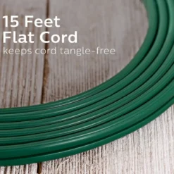 Philips 3-Outlet 15ft. Extension Cord with Flat Plug, Green