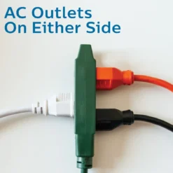 Philips 3-Outlet 25ft. Outdoor Extension Cord with Power Block, Green