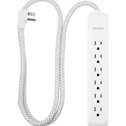 Philips 6-Outlet 4ft. Surge Protector, White
