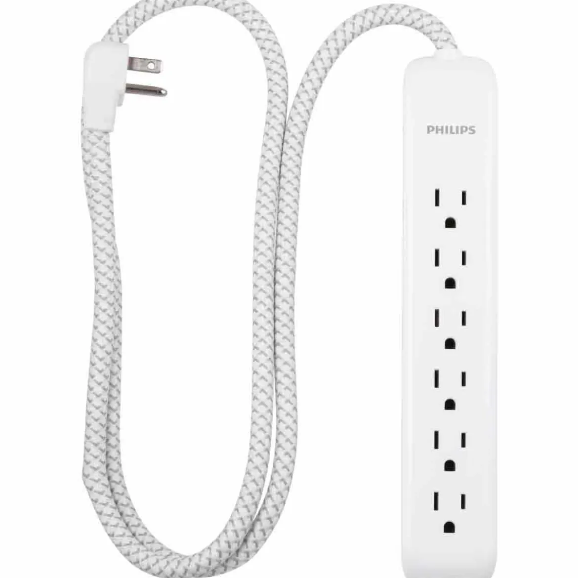 Philips 6-Outlet 4ft. Surge Protector, White