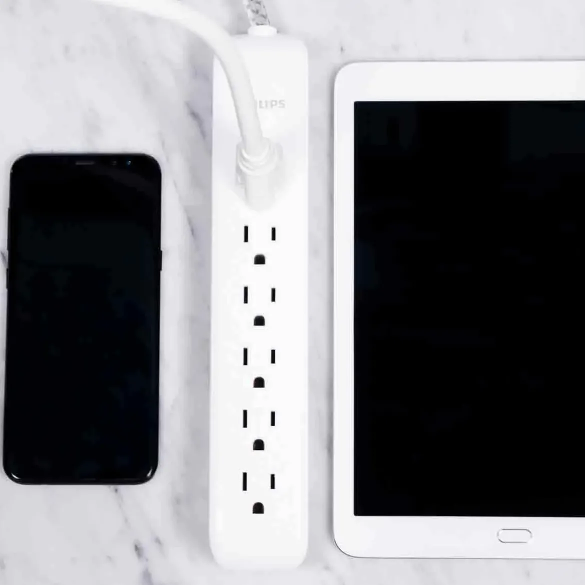 Philips 6-Outlet 4ft. Surge Protector, White