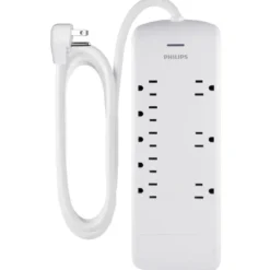 Philips 8-Outlet 8ft. Surge Protector, White