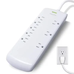 Philips 8-Outlet 8ft. Surge Protector, White