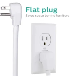 Philips 8-Outlet 8ft. Surge Protector, White