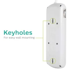 Philips 8-Outlet 8ft. Surge Protector, White