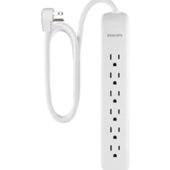Philips 6-Outlet 4ft. Surge Protector, White