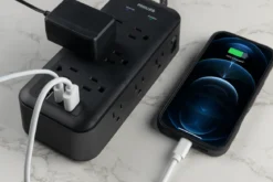 Philips 12-Outlet 8ft. Surge Protector with USB Charging, Black
