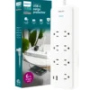 Philips 7-Outlet 6ft. 1 USB-A 1 USB-C Surge Protector With Adapter-Spaced Outlets, White