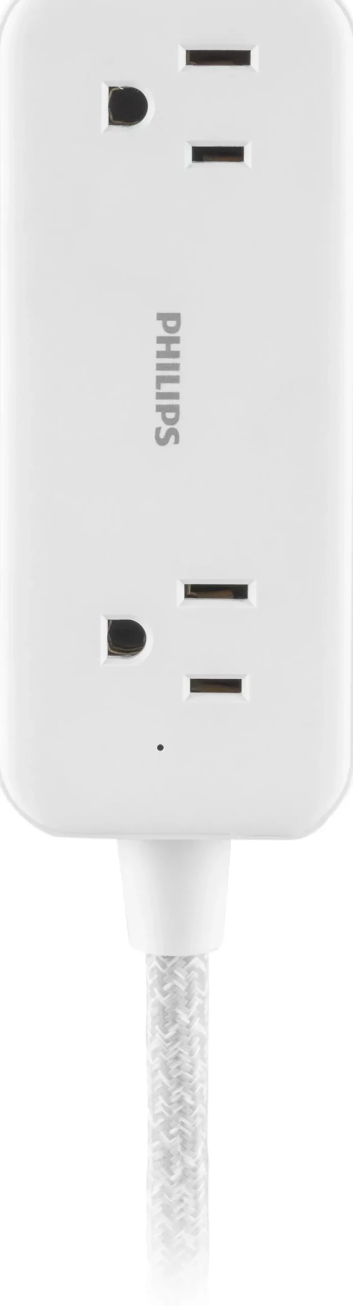 Philips 2-Outlet, 6 ft. USB-Charging Extension Cord, White/Gray