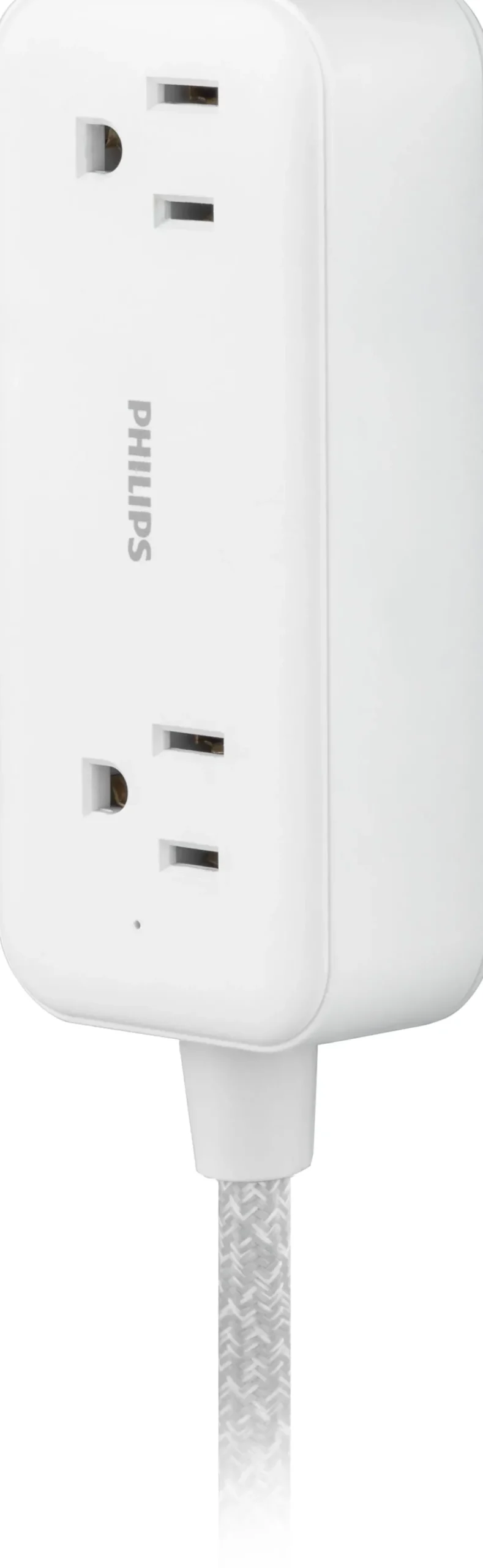 Philips 2-Outlet, 6 ft. USB-Charging Extension Cord, White/Gray