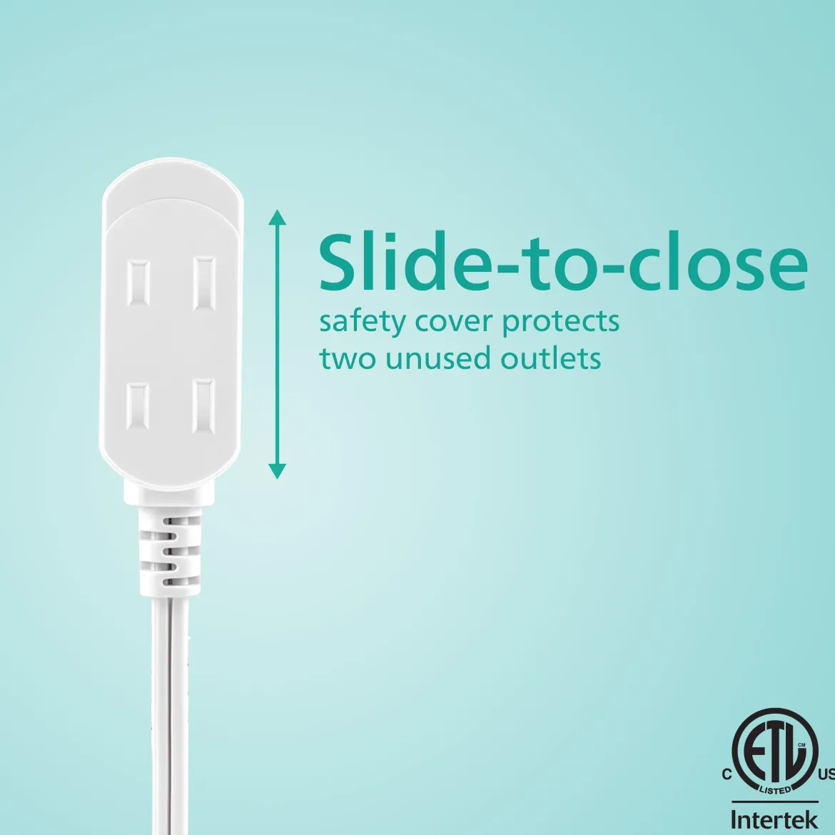 Philips 3-Outlet Polarized Extension Cord, 15ft., White 2 pack