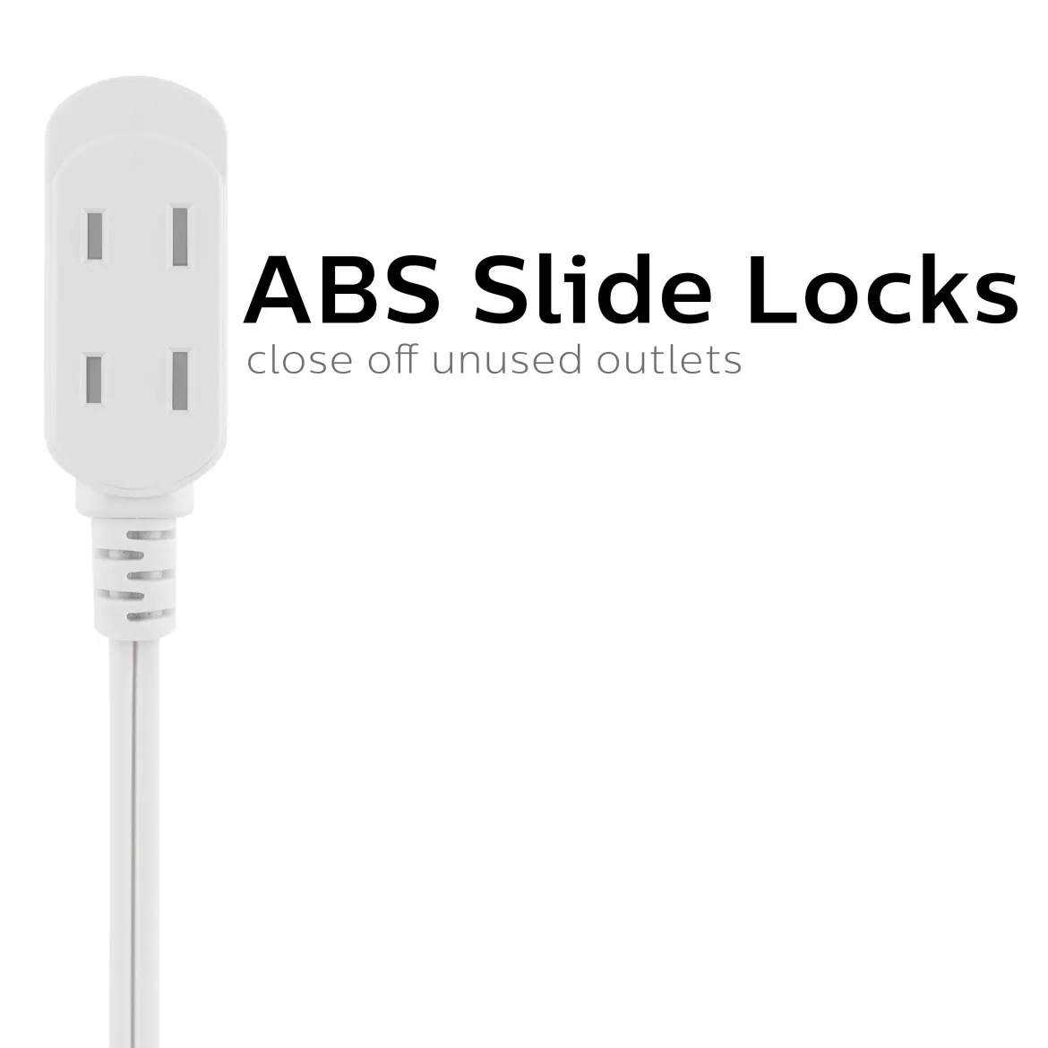 Philips 3-Outlet Polarized Extension Cord, 15ft., White