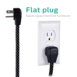 Philips 6 Outlet Surge Protector Power Strip, 4 Ft, Black