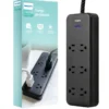Philips 6-Outlet Surge Protector, 8 Ft, Black