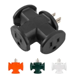 Philips 3-Outlet T-Shaped Adapter, Black