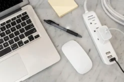 Philips 3-Outlet 3-USB 6ft. Surge Protector with Braided Cord, White
