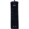 Philips 7-Outlet 2-USB 4ft. Surge Protector, Black