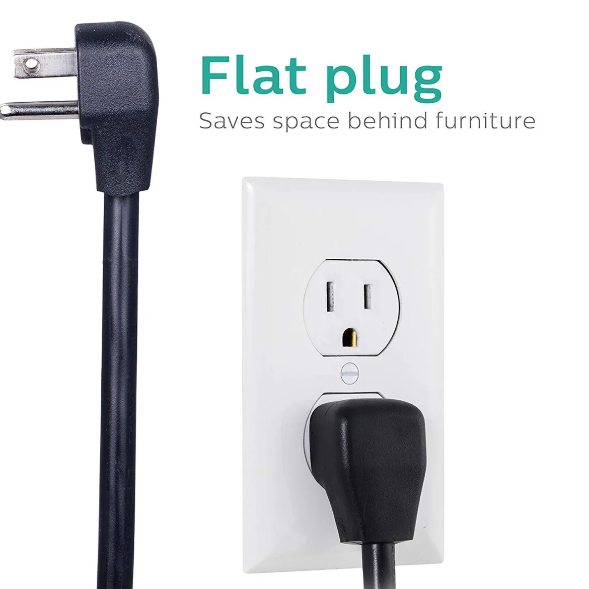 Philips 7-Outlet 2-USB 4ft. Surge Protector, Black