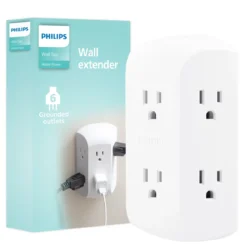 Philips 6-Outlet Wall Tap, White