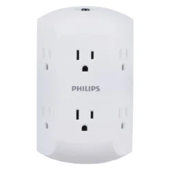 Philips 6-Outlet Wall Tap, White
