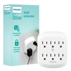 Philips 6-Outlet Wall Tap, White