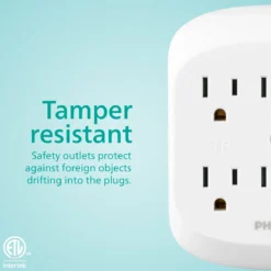 Philips 6-Outlet Wall Tap, White