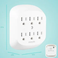 Philips 6-Outlet Wall Tap, White