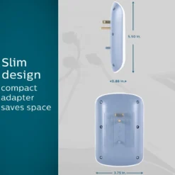 Philips 6-Outlet Wall Tap with Surge Protection, White