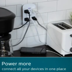 Philips 6-Outlet Wall Tap with Surge Protection, White