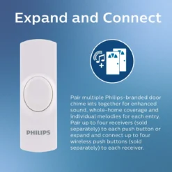 Philips Plug-in 2-Melody Doorbell Kit, White